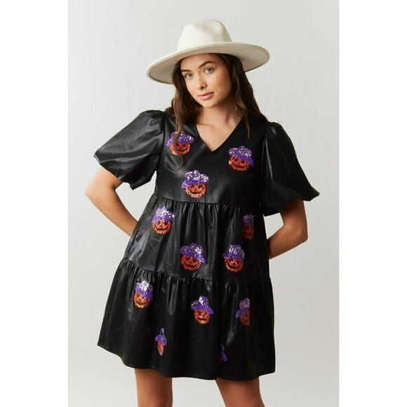 Howdy Pumpkin Jack O'Lantern Halloween Dress - Picture 1 of 10